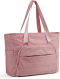 BAGSMART Tote Bag for Women, Lightweight Tote Bag with Yoga Mat Strap, Quilted Shoulder Bag Handbag for Daily, Work, Gym by BAGSMART