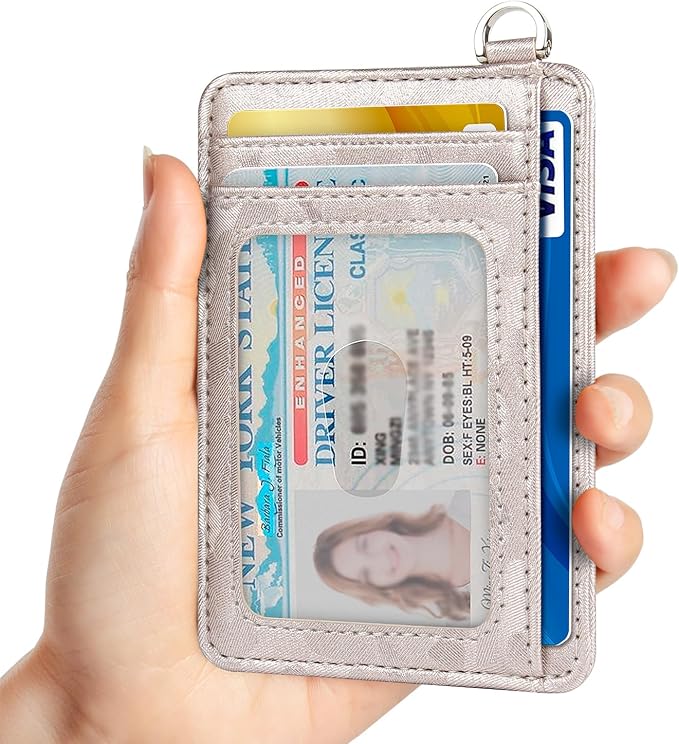 Slim Minimalist Front Pocket Wallet, RFID Blocking Credit Card Holder Wallet with Detachable D-Shackle for Men Women - Image 2