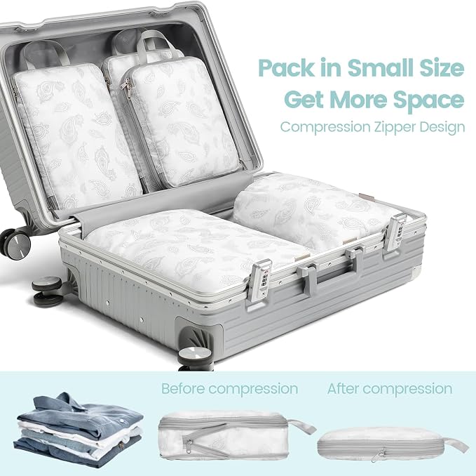 Cambond Compression Packing Cubes for Travel - Luggage Suitcase Organizer | Compression Zip Design for Space-saving, Expandable, Lightweight, Keep Clothes Sorted, Luggage Space Tidy, Carry on Pack Fast - Image 3
