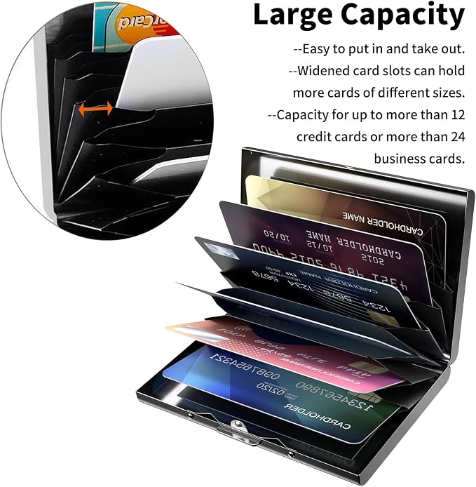 Metal Wallet,Credit Card Holder for Women Men,RFID Blocking Card Holder Wallet Mini Slim Aluminum Wallet ID Case Hard Card Case Business Card Holder Case,Wolf Forest - Image 6