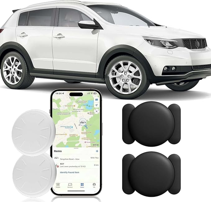 GPS Tracker for Vehicles, 2PCS MINI Tracker Device for Vehicles, Real Time Magnetic Car Tracker, Work with Find My (iOS Only), No Monthly Fee Car Tracker Device Hidden for Cars Kids Dogs, Waterproof by ZFSJTAG