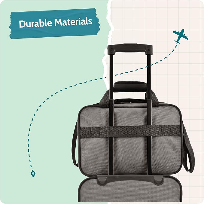 U.S. Traveler Rio 14" Travel Tote Bag, Lightweight 1200D Carry-On Bag for Women & Men - Image 3