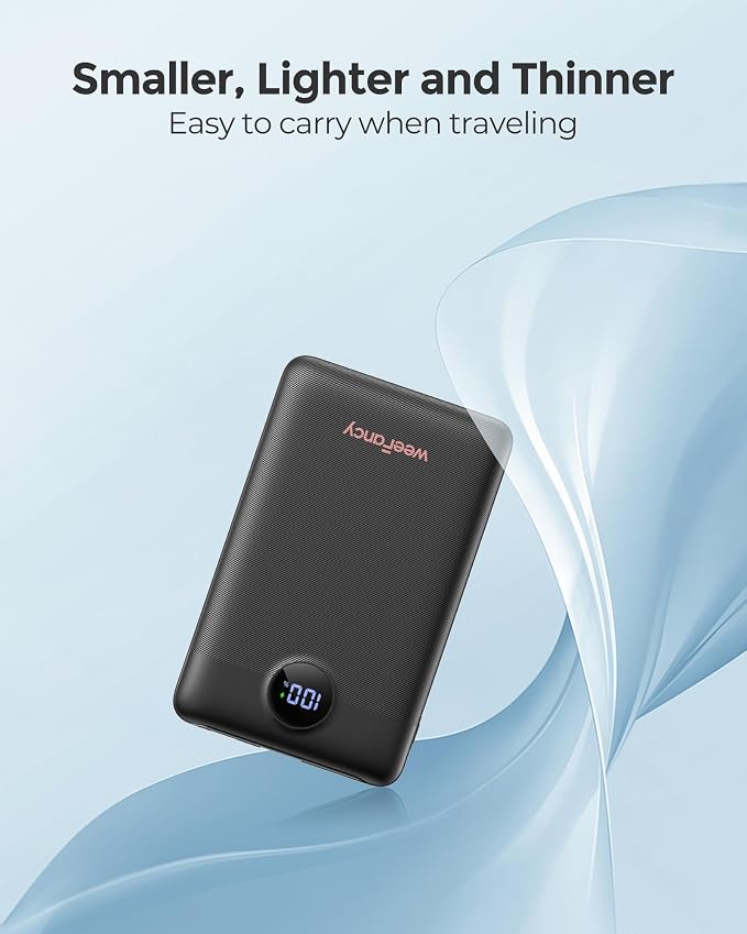 WeeFancy Compact Portable Charger 10000mAh with Built-in Cables | 22.5W Fast Charging Power Bank, Smaller Battery Pack for iPhone, Samsung, Android, Flight & Travel-Friendly, TSA-compliant - Image 9