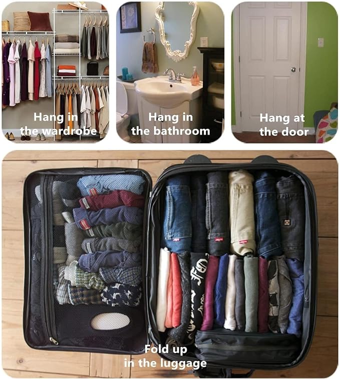 Foldable Clear Hanging Travel Toiletry Bag Cosmetic Organiser Storage - Image 5