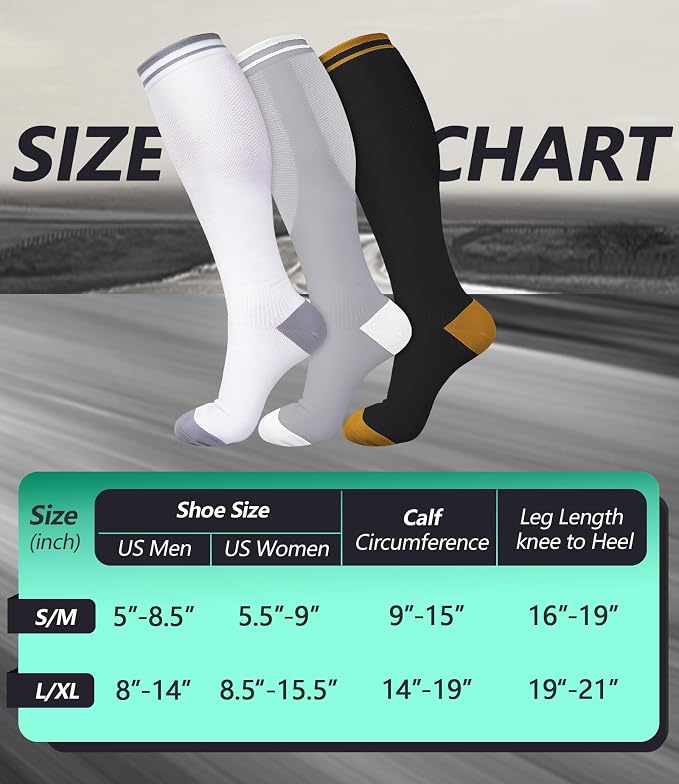 FuelMeFoot 3 Pack Copper Compression Socks - Compression Socks Women & Men Circulation - Best for Medical,Running,Athletic - Image 7