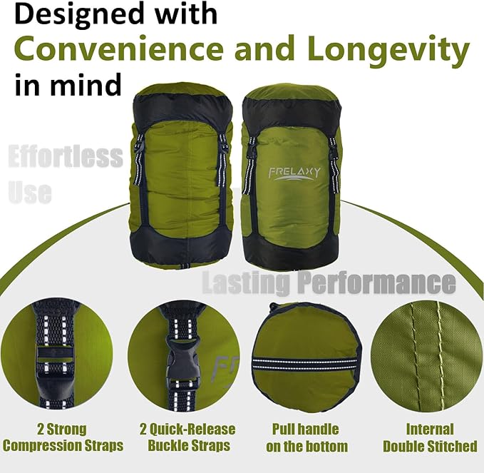 Frelaxy Compression Sack, 40% More Space! Sleeping Bag Stuff Sack | Ultralight Compression Stuff Sack, Water-Resistant & Ultralight Space Saving Gear for Camping, Hiking 11L/18L/30L/45L/52L - Image 4
