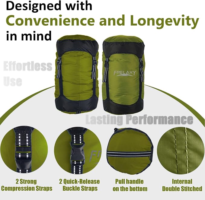 Frelaxy Compression Sack, 40% More Space! Sleeping Bag Stuff Sack | Ultralight Compression Stuff Sack, Water-Resistant & Ultralight Space Saving Gear for Camping, Hiking 11L/18L/30L/45L/52L - Image 4