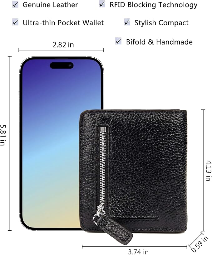 Small Leather Wallet for Women, Ladies Credit Card Holder RFID Blocking Women's Mini Bifold Pocket Purse - Image 5