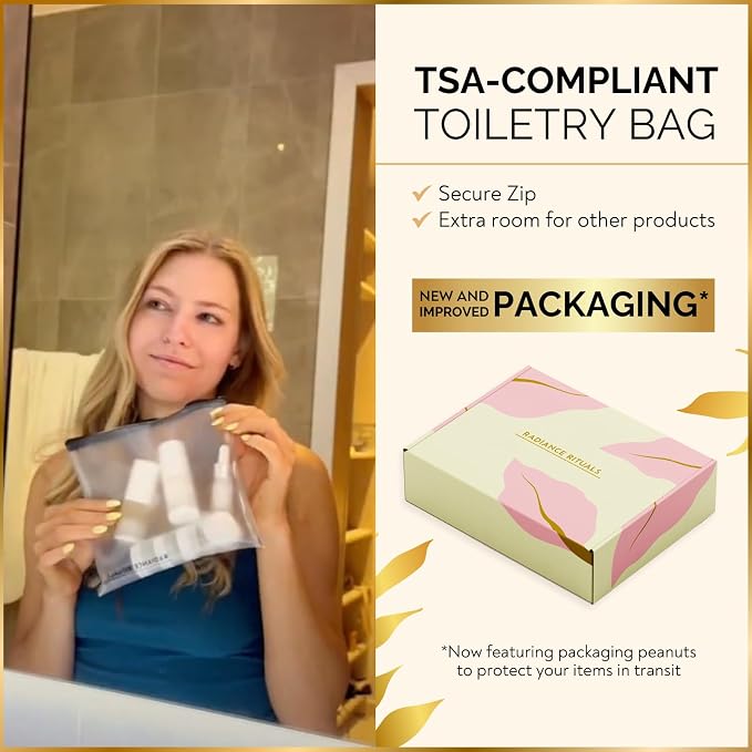 11 Piece Travel Skincare Containers Set - TSA Approved Toiletry Bag & Travel Size Toiletries Bottles - Airless Pump, Dropper Bottles & Travel Size Containers for Serums, Moisturizers, & Oils - Image 5