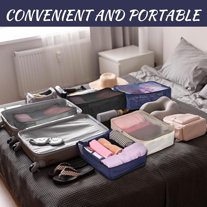 Silkfly 8 Pcs XL Packing Cube for Travel Luggage,Simple,Multicolor | 17.7 x 13 x 4.7, Same Size, Mix Color Suitcase Storage Organizer Set, Reusable Mesh Clothes Cube for Hiking Camp Family - Image 4