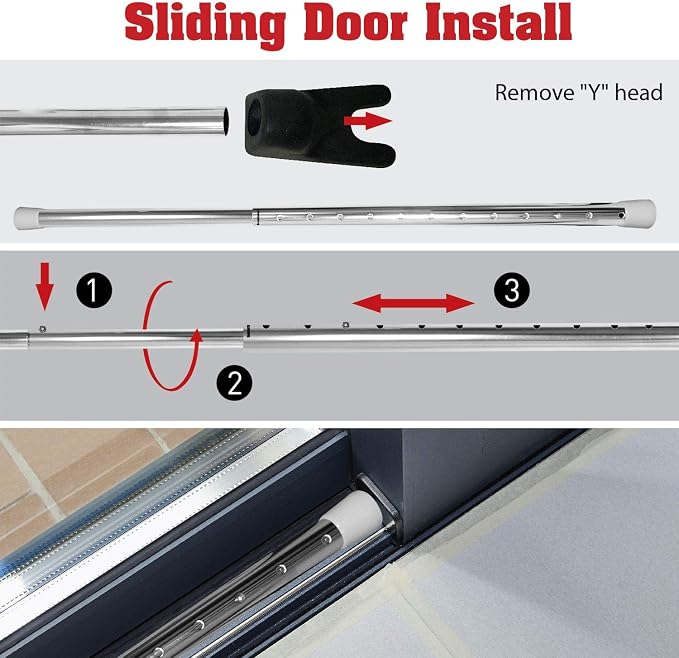 SECURITYMAN 3-in-1 Door Security Bar, Security Door Stoppers & Door Barricade – Heavy Duty Adjustable Iron Security Lock Bar for Home Defense, Apartment & Travel Safety (1 Pack - Chrome) - Image 9