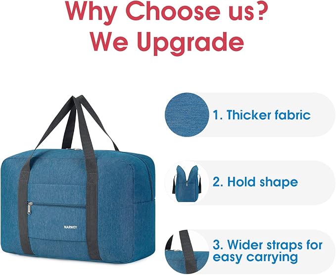 For Spirit Airlines Personal Item Bag Foldable Travel Duffel Bag Tote Carry on Luggage Duffle Overnight for Women and Men - Image 5