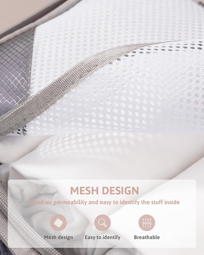 Meowoo 7 Set Compression Packing Cubes for Travel, Durable Ripstop Mesh Suitcase Organizer with Shoe Bag, Ultralight & Expandable Space Saver Travel Cubes - Image 5