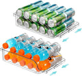 2 Packs Refrigerator Organizers and Storage Width Adjustable Can Organizer for Refrigerator Expandable Soda Can Dispenser for Beer Soda Pop Can Soda Organizer for Fridge Kitchen Pantry Clear by BingoHive