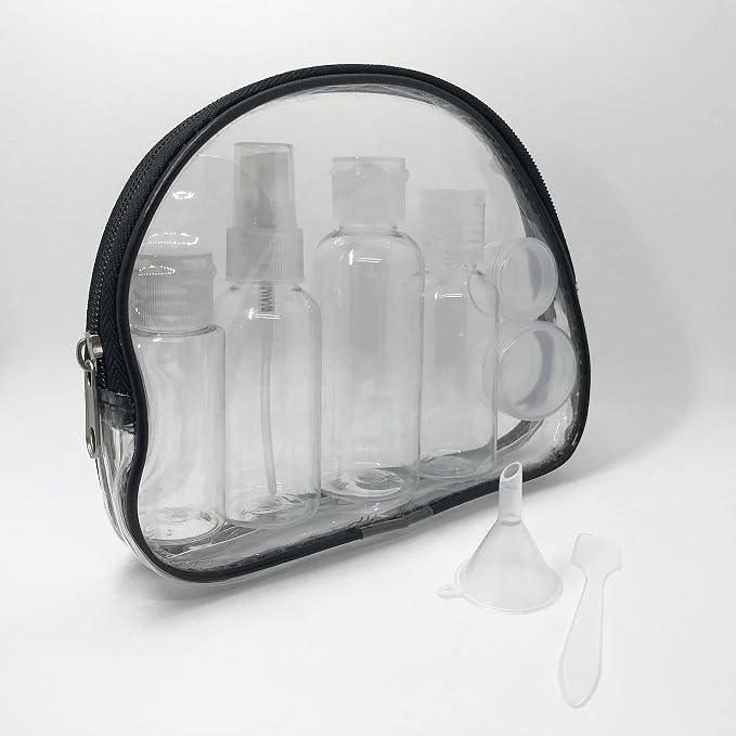 4 Pack Travel Bottles Set with Zipper Bag Containers for Toiletries Shampoo Conditioner Lotion Body Wash Liquid Leak-Proof Carry-on for Airplane - Image 9