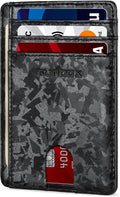 RUNBOX Slim Wallet for Men and Women, RFID Blocking Leather Card Holder | Minimalist 8-slot design fits IDs and credit cards in a thin profile for front pockets, purses, pants and travel by RUNBOX