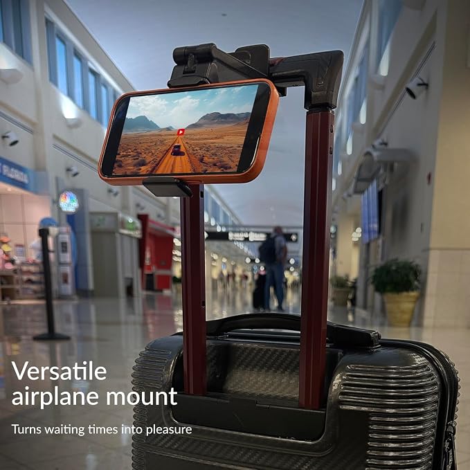 Wicked Chili 1x Airplane Phone Holder | Foldable 360° Rotation Mount | Compact: Small pack size only 3.66 x 1.46 x 1.37 inches. Ideal for Tiktok, Youtube, Instagram, Face Time, Movies or in office - Image 4