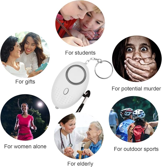 Safe Sound Personal Alarm, 8 Pack 140DB Personal Security Alarm Keychain with LED Lights, Emergency Safety Alarm for Women, Men, Children, Elderly - Image 7