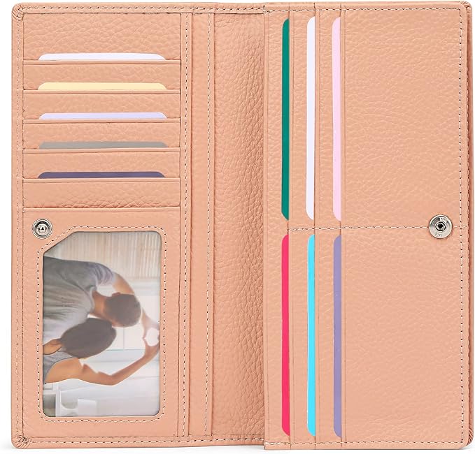 GOIACII Wallets for Women RFID Blocking Ultra Slim Leather Credit Card Holder Clutch by GOIACII