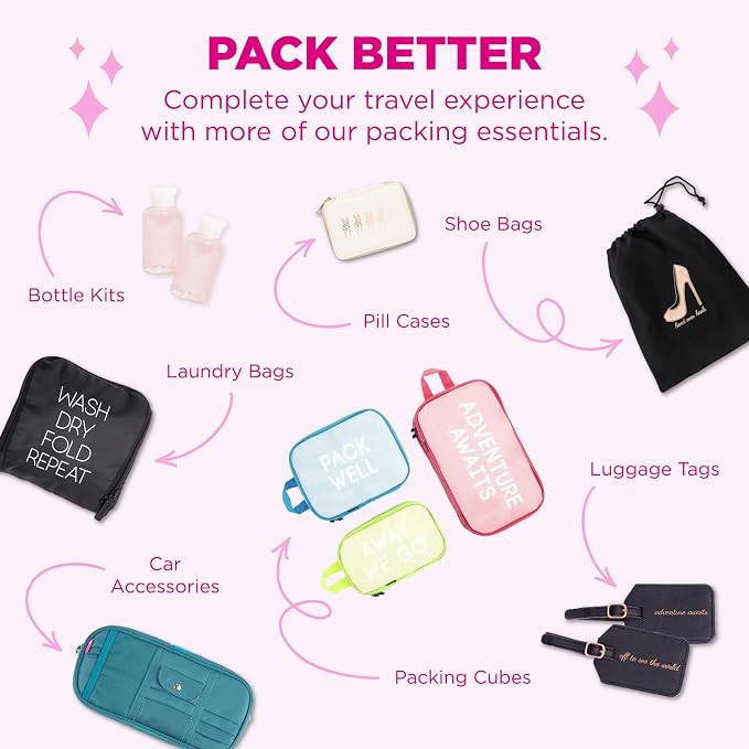 MIAMICA TSA Compliant Travel Bottles and Travel Toiletry Bag – Includes 12 Pieces – 7.55" L x 7.4" W x 1.8" D, Clear – Cute Travel Gifts - Image 6
