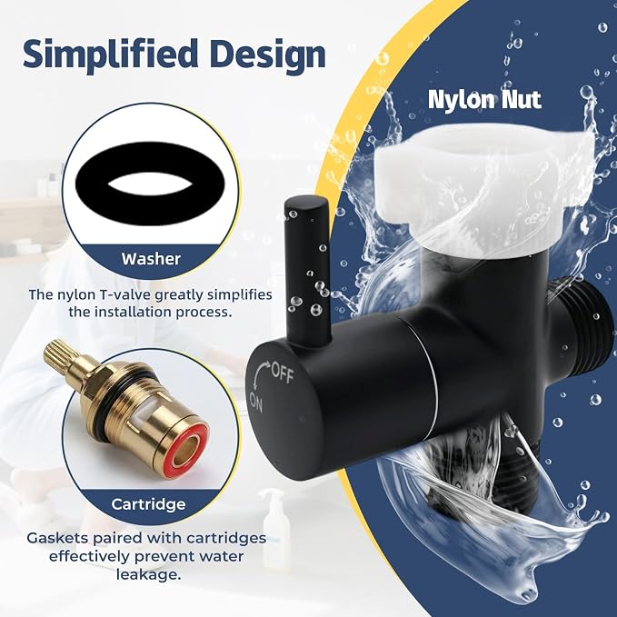 Vayzluiy Handheld Toilet Bidet Sprayer for Toilet-Adjustable Water Pressure Control with Bidet Hose for Feminine Wash, Stainless Steel Brushed Nickel Cloth Diaper for Baby Wash (Matte Black, 1) - Image 8