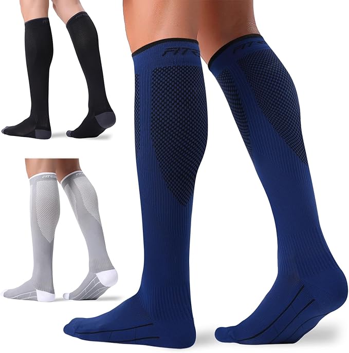 FITRELL 3 Pairs Compression Socks for Women and Men 20-30mmHg-Circulation Support Socks by FITRELL