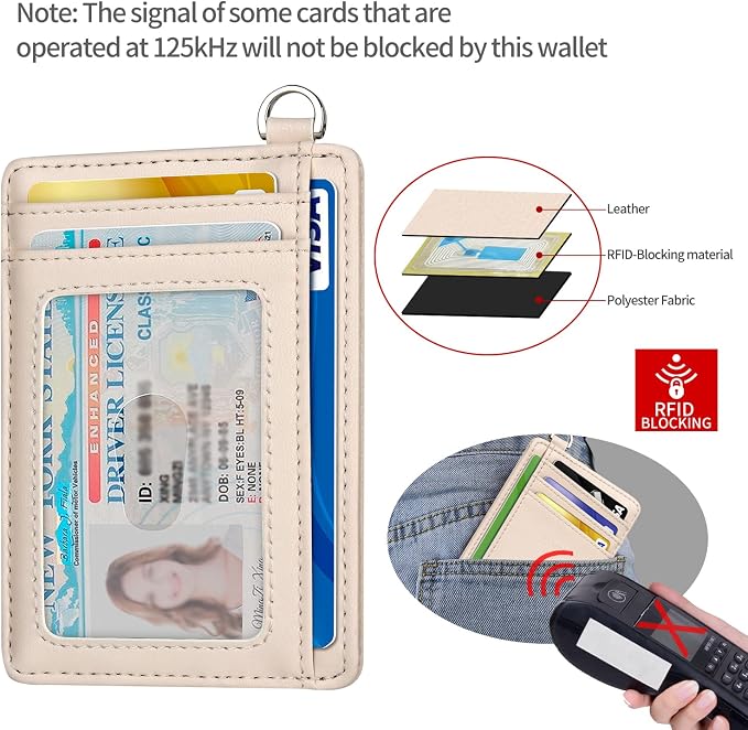 Slim Minimalist Front Pocket Wallet, RFID Blocking Credit Card Holder Wallet with Detachable D-Shackle for Men Women - Image 4
