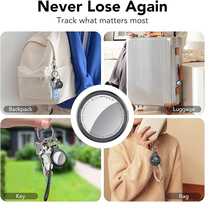 Air Tracker Tags-3 Pack (iOS Only), [Apple MFi Certified] Key Finder | Replaceable Battery Bluetooth Tracker Compatible with Apple Find My, Item Locator Smart Tag for Keys, Bag, Luggage and More - Image 9
