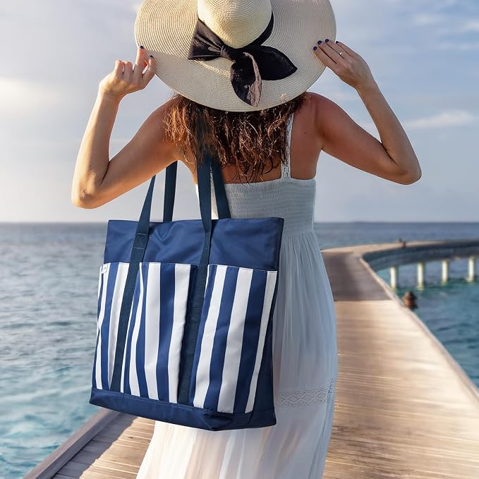 G4Free Beach Bag, Waterproof Beach Tote Pool Bags for Women | Compatible with Cup, Large Capacity Sandproof Foldable for Weekender Travel Swim - Image 2