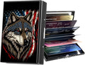 Metal Wallet,Credit Card Holder for Women Men,RFID Blocking Card Holder Wallet Mini Slim Aluminum Wallet ID Case Hard Card Case Business Card Holder Case,Flag Wolf by ACWDMKH