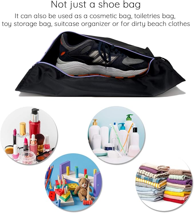 Ecoright Shoe Bags for Travel, Set of 2, 100% Recycled Water-Resistant Zipper Pouch Bags, Shoe Bags for Storage, Travel Essentials for Men & Women - Image 6