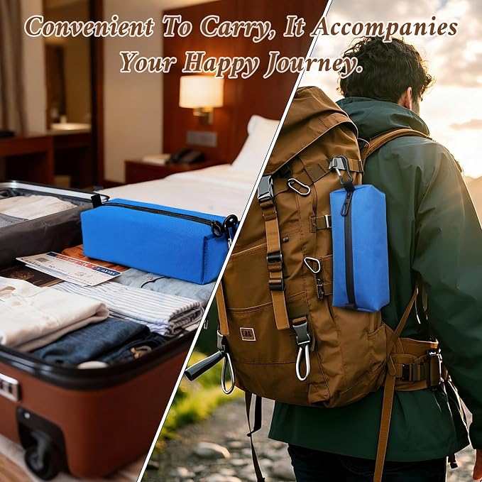 Small Toiletry Bag for Men, Travel Bag Waterproof and Foldable for Storage Mini Toiletry Bag Equipped With Carabiner for Easy Portability (blue) - Image 4
