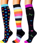 3 Pairs Compression Socks for Women Men 20-30mmhg Knee High Stocking for Sports Running Travel Nurses by DoubleCouple