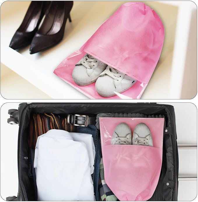 8PCS Travel Shoe Bags with Rope for Men and Women Large Shoes Pouch Organizers - Image 5