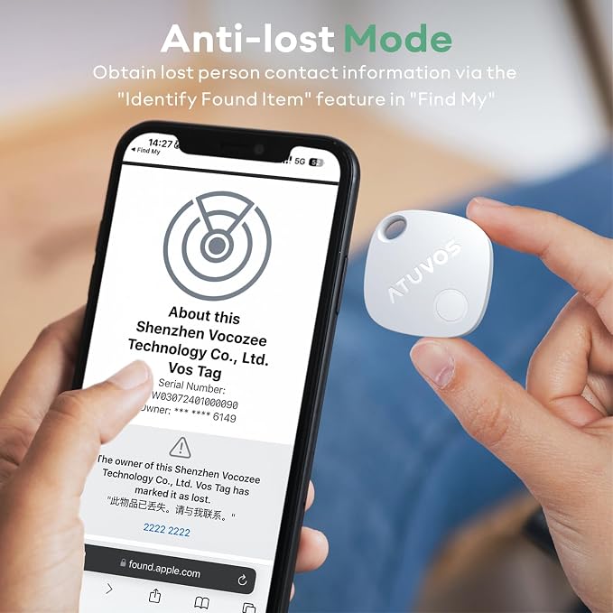 ATUVOS Air Tracker Tags-4 Pack, Bluetooth Luggage Tracker Works with Apple Find My APP (iOS Only, Not for Android), Keys Finder and Item Locator for Luggage, Backpack, Suitcases, Replaceable Battery - Image 5
