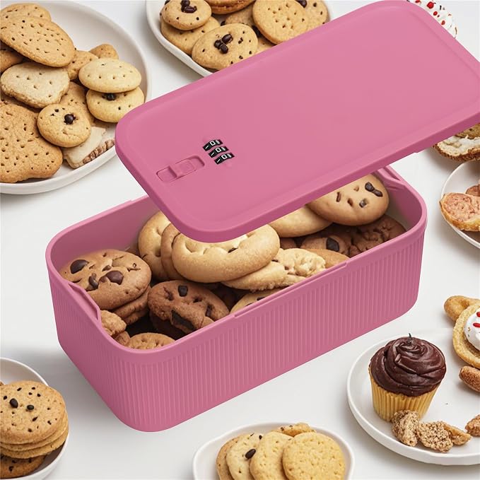 Small Lock Box, 9.25" x 5" x 3.6" Lockable Storage Safe Box for Medicine Phone for Home(Berry) - Image 7