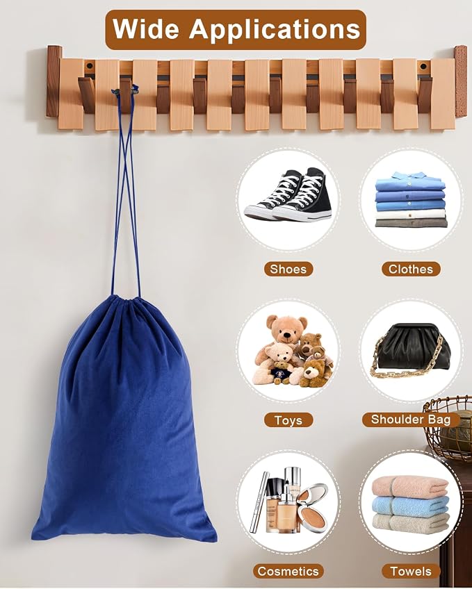 4 Pcs Shoe Bags for Travel, Dust Velvet Bags, Palace Blue, 17.3x12.6 Inch | Washable & Reusable Travel Shoe Bags, Dustproof Shoe Bags with Drawstring Closure, Suitable for Travel, Home Storage - Image 7