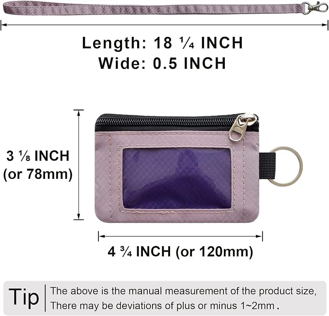CHENSPRX Minimalist RFID Blocking Small Wallet with ID Window,WaterResistant Zip Id Case Wallet with Lanyard Keychain for Cards,Cash,Travel,Women,Men - Image 5