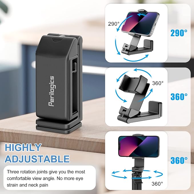 Perilogics Airplane Phone Holder Mount Universal in Flight Hands Free Viewing with Multi-Directional Dual 360 Degree Rotation (Black/Black) - Image 9