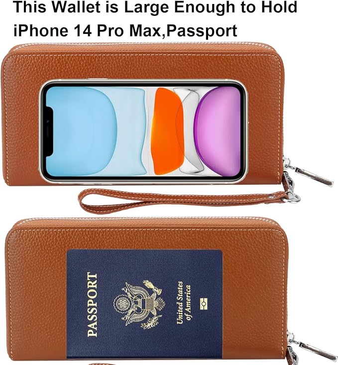Small Compact Women Wallet RFID Blocking Genuine Leather Bifold Purse with ID Windows - Image 5