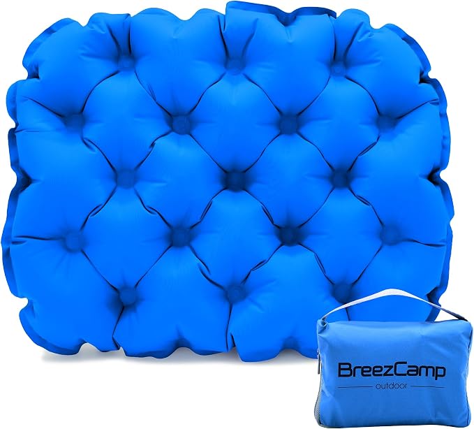 Inflatable Seat Cushion, Lightweight Stadium Seat Pad, Travel Air seat Cushion Anti-Slip for Airplane, Long Flights, Hiking, Climbing, Home and Camping, Compact Air Cushion,Blue by Unknown