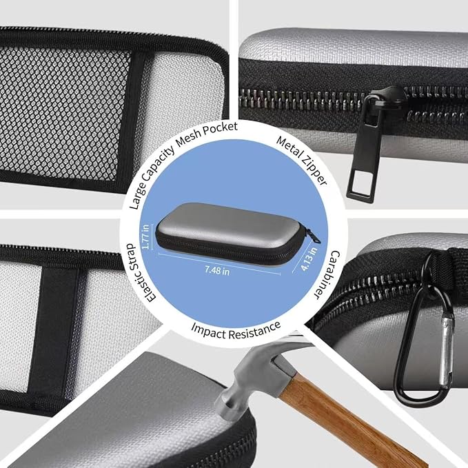 6500°F Hard Fire-Resistant Power Bank Case,Waterproof Electronic Organizer Travel Bag,Shockproof EVA Carrying Case for Cell Phones/Earbuds,Travel Gadgets for Cables,SD Memory Card,Camera Chips - Image 4