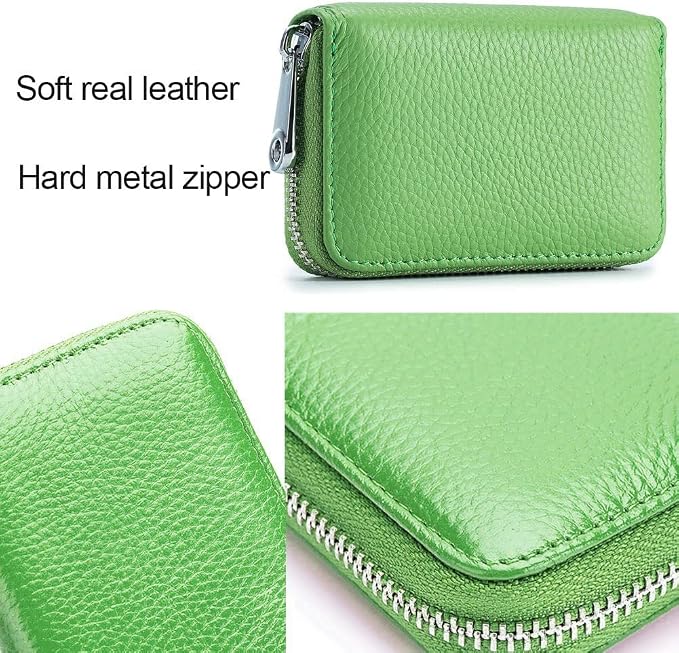 RFID Credit Card Holder Genuine Leather Credit Card Wallet with Zipper | RFID - Image 6
