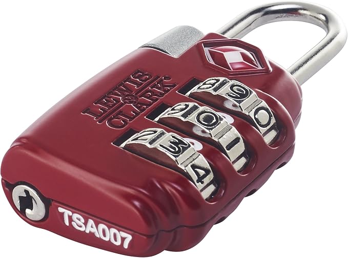 Lewis N. Clark Travel Sentry TSA-Approved Luggage Lock, Large 3 Dial Combination with Easy Read Dials - Red - Image 2