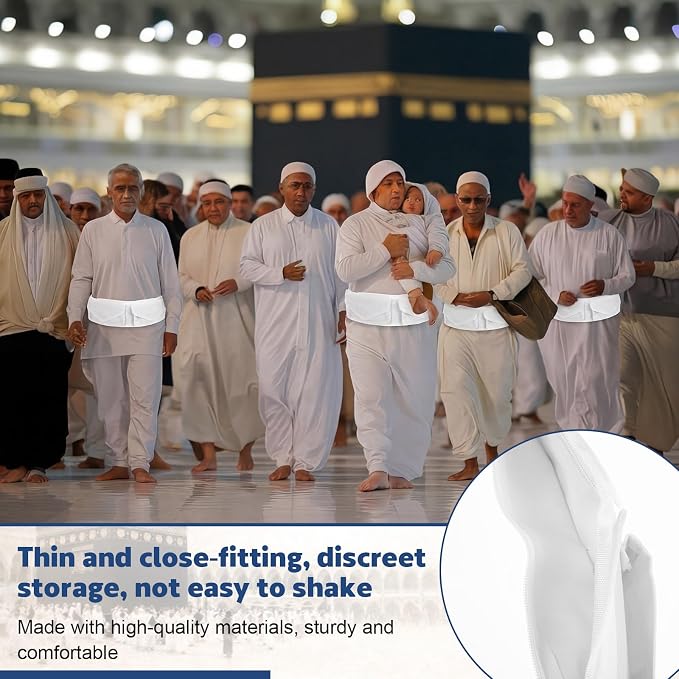 4 Pack Ahram Ihram Belt for Hajj Umrah Muslim Waist Pouch Bag with Buckle Adjustable for 29–50 Travel Pilgrimage Essential - Image 5