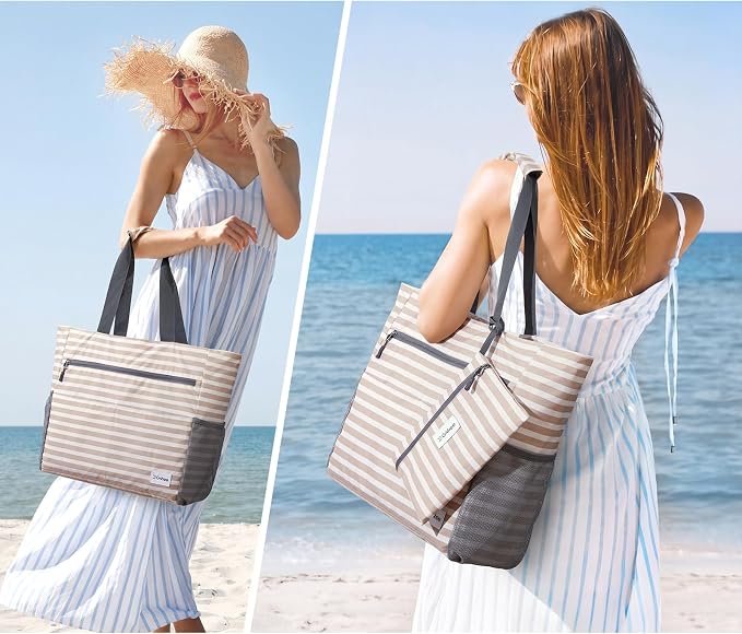 G4Free Beach Bag, Waterproof Sandproof Beach Tote Bag, Large Capacity Foldable for Women - Image 2