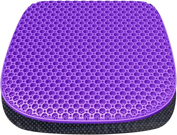Gel Seat Cushion for Long Sitting Seat Pad For Car Office Chair Wheelchair | Cool & Breathable & Comfortable,Purple Gel Seat Cushion For Car,Chair,Car Seat Cushion Gel Seat Pad For Hip Pain by TONINT