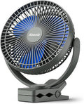 Koonie 8" Clip on Fan, 10000mAh Rechargeable Battery, Strong Airflow | 4 Speeds, Sturdy Clamp, Ideal Portable USB Desk Fan for Office, Golf Cart, Camping, Travel, Tent, Outdoor, Treadmill & Gym by Koonie