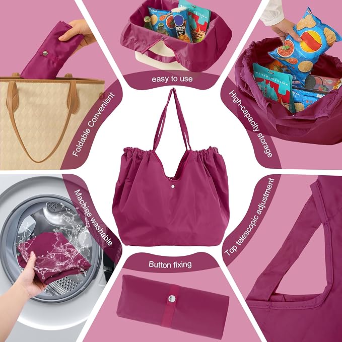 Reusable Grocery Bags,Reusable Shopping Bags,Folding Bags Totes,Stretchable and shrinkable shopping bag for Groceries - Image 5