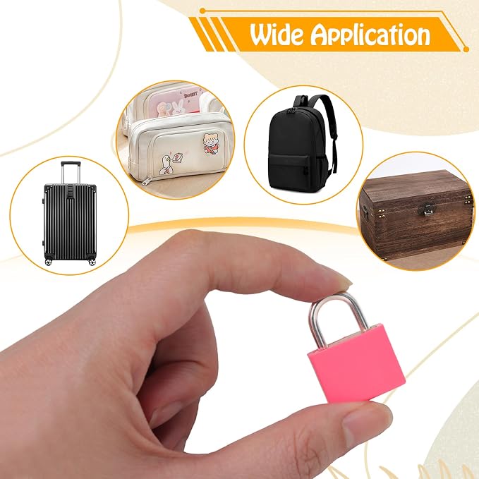 Bonsicoky 6 Pack Suitcase Locks with Keys, Multicolor Padlocks, for Luggage | Metal Luggage Padlocks, Mini Keyed Padlocks, For Suitcase, Backpack, Boxes, Travel Bags, Locker - Image 7